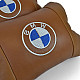 Комплект автоподушек 2шт из натуральной коричневой кожи для BMW. Ортопедическая подушка в авто БМВ