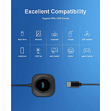 Розгалужувач USB 2.0 hub 4 порти Хаб кубик