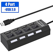 Розгалужувач USB 2.0 hub 4 порти Хаб з вимикачами