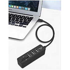 Універсальний пристрій USB 2.0 hub Картрідер Хаб 3 порти стовпчик