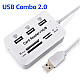 Универсальное устройство USB 2.0 Combo hub Картридер Хаб 3 порта
