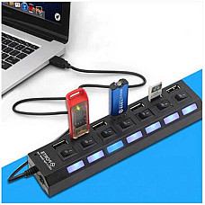 Розгалужувач USB 2.0 hub 7 портів Хаб з вимикачами