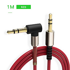 Аудіо кабель 3.5 мм mini Jack Aux 1 метр позолочений роз'єм