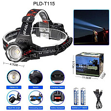 Ліхтар налобний PLD-T115-PM30-TG, ліхтар акумуляторний для риболовлі, ліхтар на голову для бігу
