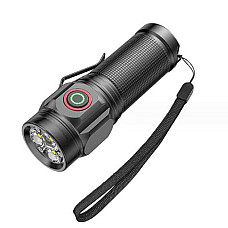 Фонарь PLD W5182-3XHP360, Ручной фонарик led, Водонепроницаемый фонар, Карманный фонарь с usb зарядкой