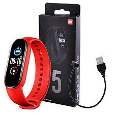 Фітнес браслет Smart Watch M5 Band Classic Black смарт годинник-трекер. Колір червоний